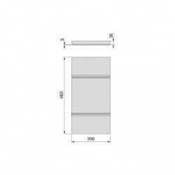 Plateau ou étagère pour placards et commodes Hack, Module 600 mm, Peint en noir texturé - EMUCA