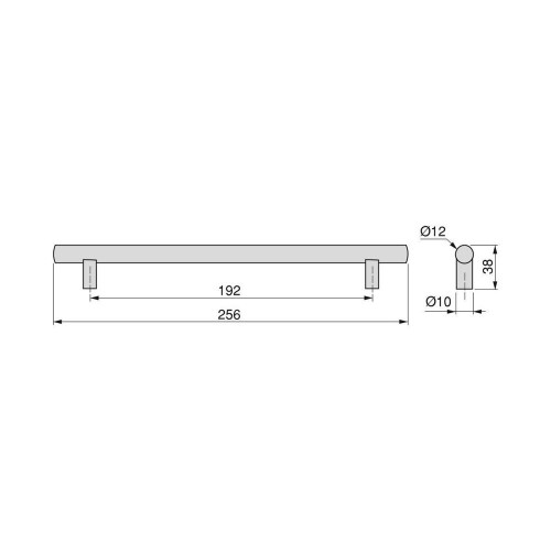 Lot de 20 poignées pour meuble Miami, 192 mm, Peint en noir - EMUCA