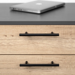Lot de 20 poignées pour meuble Miami, 192 mm, Peint en noir - EMUCA