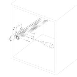 Porte-cravates latéral extractible Keeper pour armoire - EMUCA