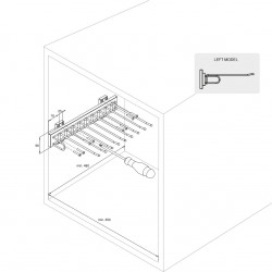 Porte-pantalons Self à montage latéral pour armoire, Gauche, Chromé - EMUCA