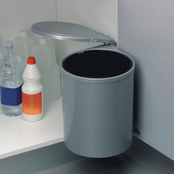 Poubelle de recyclage à fixation sur porte et conteneur de 13L, Plastique gris - EMUCA