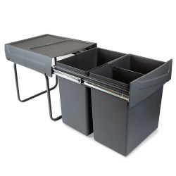 Poubelles de recyclage Recycle pour la cuisine, 2 x20 L, fixation inférieure manuel de marque EMUCA, référence: B7247300