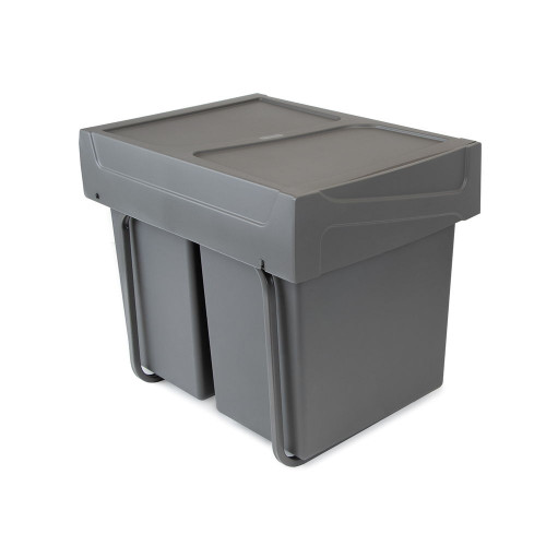 Poubelles de recyclage Recycle pour la cuisine, 2 x20 L, fixation inférieure manuel - EMUCA