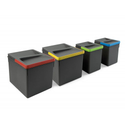 Poubelles pour tiroir de cuisine Recycle, Hauteur 216, 2x12 litres + 2x6 litres de marque EMUCA, référence: B7247800