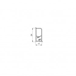 Profil d'étanchéité de cuisine rectangulaire Miniline avec accessoires d'installation - EMUCA