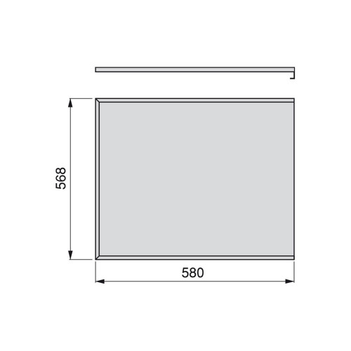 Protecteurs fond 16mm, M 600 x 580 (E 16mm), Aluminium naturel - EMUCA