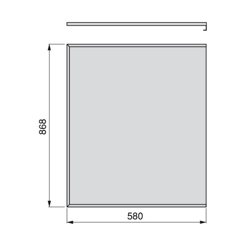 Protecteurs fond 16mm, M 900 x 580 (E 16mm), Aluminium naturel - EMUCA