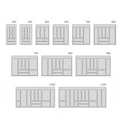 Range-couvert Optima Universal, M100 936x482 mm, gris - EMUCA