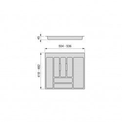 Range-couvert Optima Universal, M60 536x482 mm, Plastique gris - EMUCA