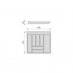 Range-couvert Optima Vertex/Concept 500mm (Panneau 16mm), Module 600 mm, gris - EMUCA