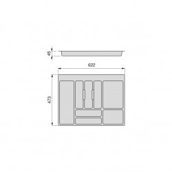 Range-couvert Optima Vertex/Concept 500mm (Panneau 16mm), Module 700 mm, gris - EMUCA