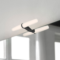 Emuca spot led pour miroir de salle de bain leo (ac 230v 50hz), 6 w, peint  en noir, plastique 5150114 - Conforama