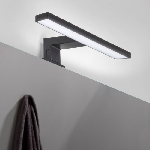 Spot LED pour miroir de salle de bain Virgo (AC 230V 50Hz), A 300 mm, Peint en noir - EMUCA