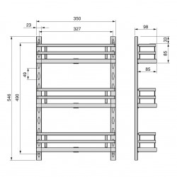 Support à épices avec 3 étagères Titane pour meubles de cuisine ou mur - EMUCA