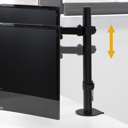 Support écran inclinable et rotatif à 360​° pour table, 1 bras, Peint en noir - EMUCA