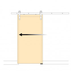 Système Barn de porte coulissante en bois suspendue, noir - EMUCA