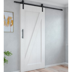 Système Barn de porte coulissante en bois suspendue, noir - EMUCA