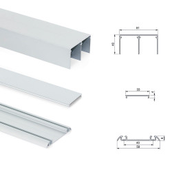 Système coulissant pour armoires à 2 portes - profils Sharp + fermeture amortie - EMUCA