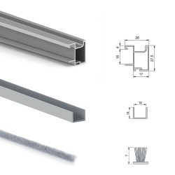 Système coulissant pour armoires à 2 portes - profils Sharp + fermeture amortie - EMUCA