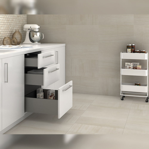 Tiroir extérieur Concept 50 kg hauteur 138 mm, H 138 x Prof. 500 mm, Gris anthracite - EMUCA