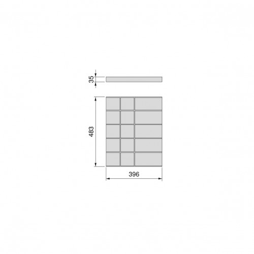 Tiroir organisateur pour placards et commodes Hack, Module 600 mm, couleur pierre - EMUCA