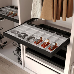 Tiroir organisateur pour placards et commodes Hack, Module 600 mm, couleur pierre - EMUCA