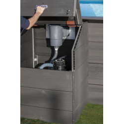 Coffre de filtration en composite pour piscine de 1,24m - fermeture à clé - 80x60x115 cm - GRE POOLS