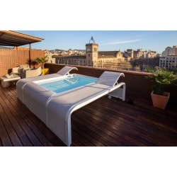 Piscine Mariposa en aluminium avec 2 transats intégrés - blanc - 282 x 219 x 60 cm de marque GRE POOLS, référence: J7262900