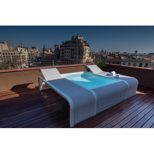 Piscine Mariposa en aluminium avec 2 transats intégrés - blanc - 282 x 219 x 60 cm - GRE POOLS