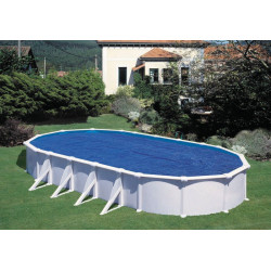 Bâche isotherme 400µ pour piscines ovales en polyéthylène - bleu - 810 x 470cm de marque GRE POOLS, référence: J7263400