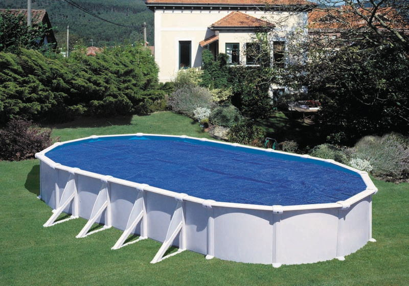 Bâche isotherme 400µ pour piscines ovales en polyéthylène - bleu - 810 x 470cm