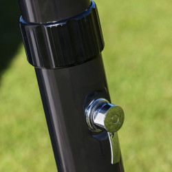 Douche solaire courbée d'extérieur en PVC noir - 22 l - robinet réglable - GRE POOLS