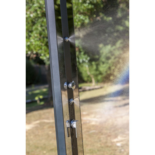 Douche solaire carrée d'extérieur en aluminium Premium avec sprayers - 20x11x215 cm - 38 l - GRE POOLS