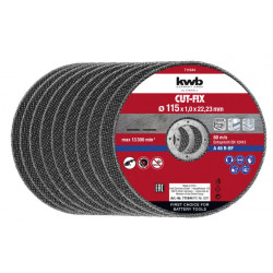 10 disques de coupe Ø 115 x 1,0 mm pour meuleuse d'angle - KWB by Einhell