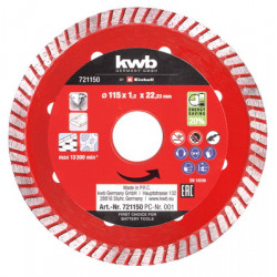 Disque de coupe extra fin Ø 115 x 1,2 mm pour meuleuse d'angle - KWB by Einhell