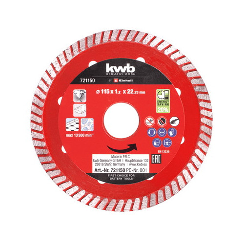 Disque de coupe extra fin Ø 115 x 1,2 mm pour meuleuse d'angle - KWB by Einhell