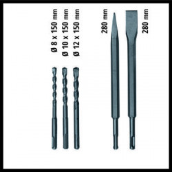 Kit de marteau perforateur 4 fonctions TE-RH 32 4F (3 forets + 1 pointeau + 1 burin plat) - EINHELL 