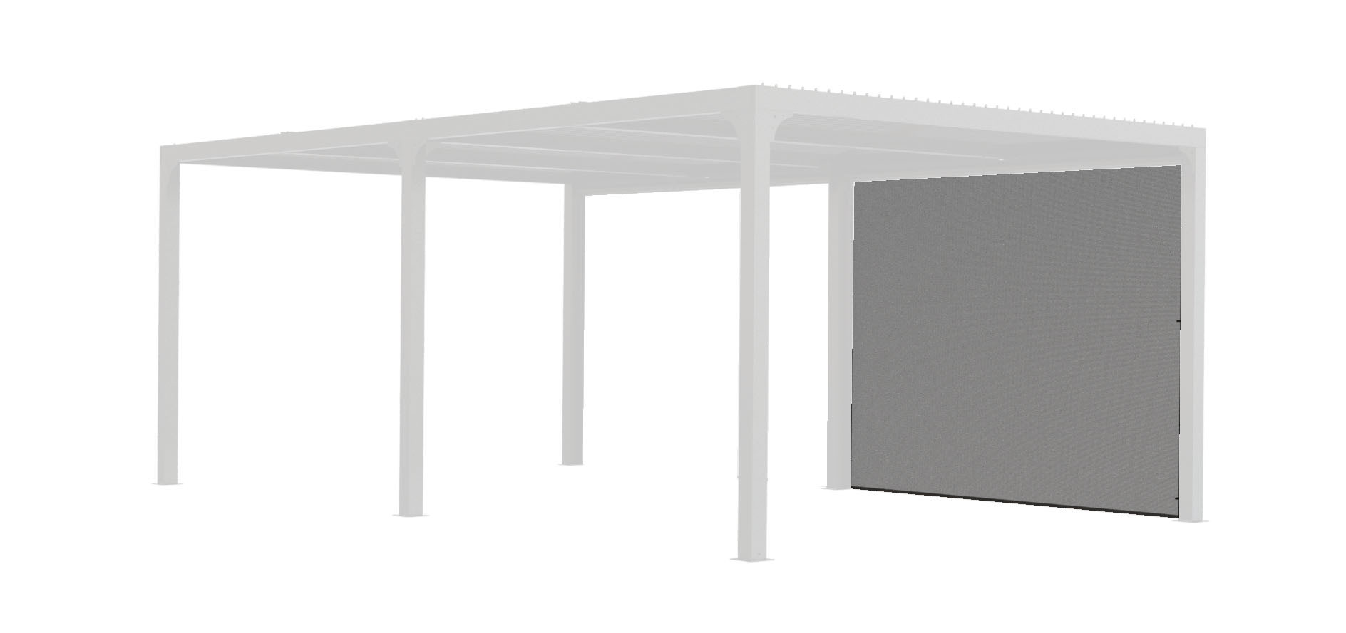 Rideau pour 1/2 côté 5,98 m pour pergola bioclimatique PER 3660 BI - couleur gris