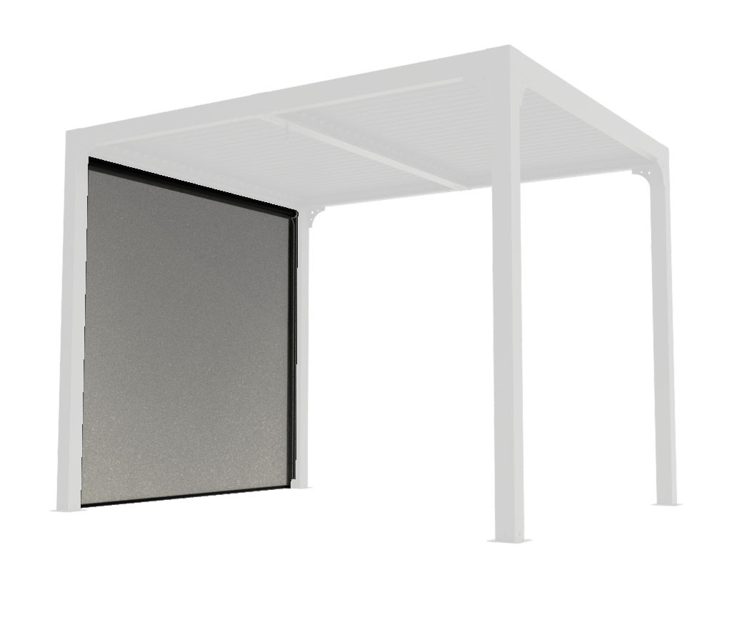 Rideau côté 2,40 m pour pergola bioclimatique PER 2430 BI - couleur gris