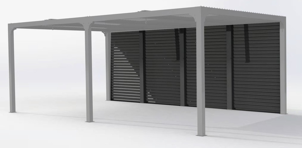 Ventelles alu mobiles côté 3,60 m pour pergola bioclimatique PER 3630 BI/PER 3660 BI