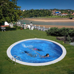 Piscine ronde enterrée Ø4,20m x H: 1,50m - Filtration à sable - GRE POOLS