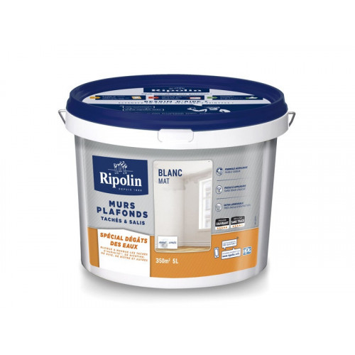 Peinture Mur Et Plafond Ripolin Xpro3 Blanc Mat, 5 L - RIPOLIN