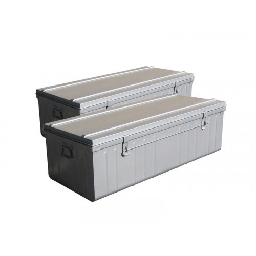 Lot de 2 cantines SNOR, 90 et 100 cm, peinture aluminium - SNOR