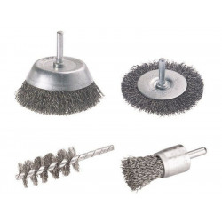 Lot De 4 Brosses Pour Perceuse Pour Multimatière, Diam.25 Et 75 Mm - WOLFCRAFT