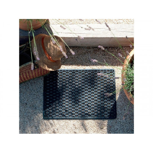 Paillasson Plastique Noir L.41 Cm X L.62 Cm, Ruche - Centrale Brico