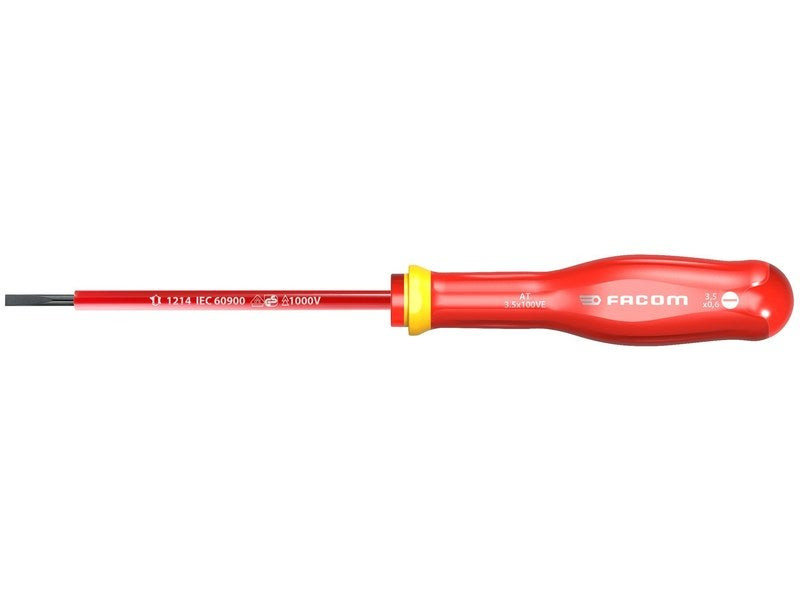 Tournevis Protwist® isolé pour vis à fente 3 5x100mm longueur totale 204mm FACOM AT3.5X100VE - vue 10