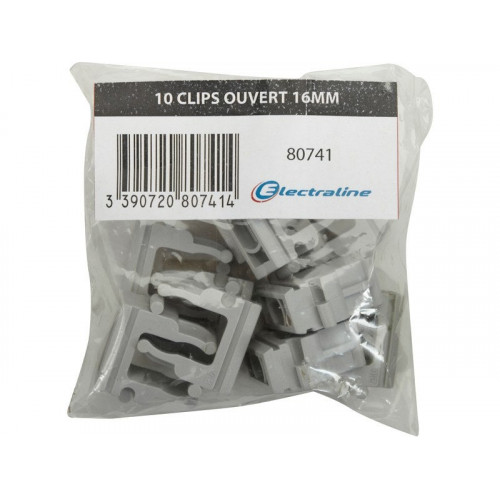 Lot de 10 clips ouverts, Diam.16, L.20 mm - Centrale Brico