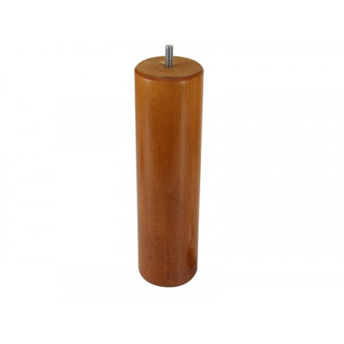 Pied Lit / Sommier Cylindrique 68x250mm - Hêtre Teinté Marron - Centrale Brico