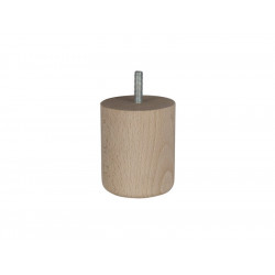 Pied De Meuble Cylindrique Fixe Hêtre Brut Blanc/Beige, 8 Cm - Cime